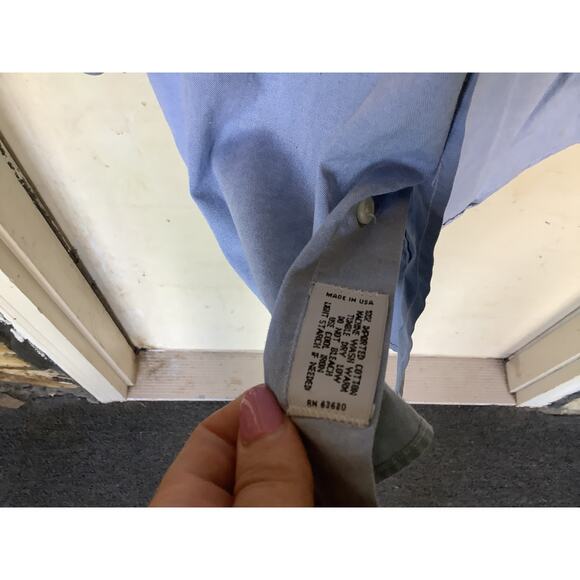 Vintage Gitman Bros Mens Long Sleeve Button Down Blue Shirt 15 32 - Picture 3 of 4